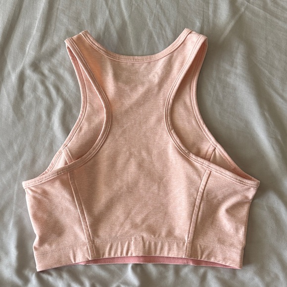 Outdoor Voices Blush Pink High-neck Longlibe Sports Bra - Picture 2 of 4